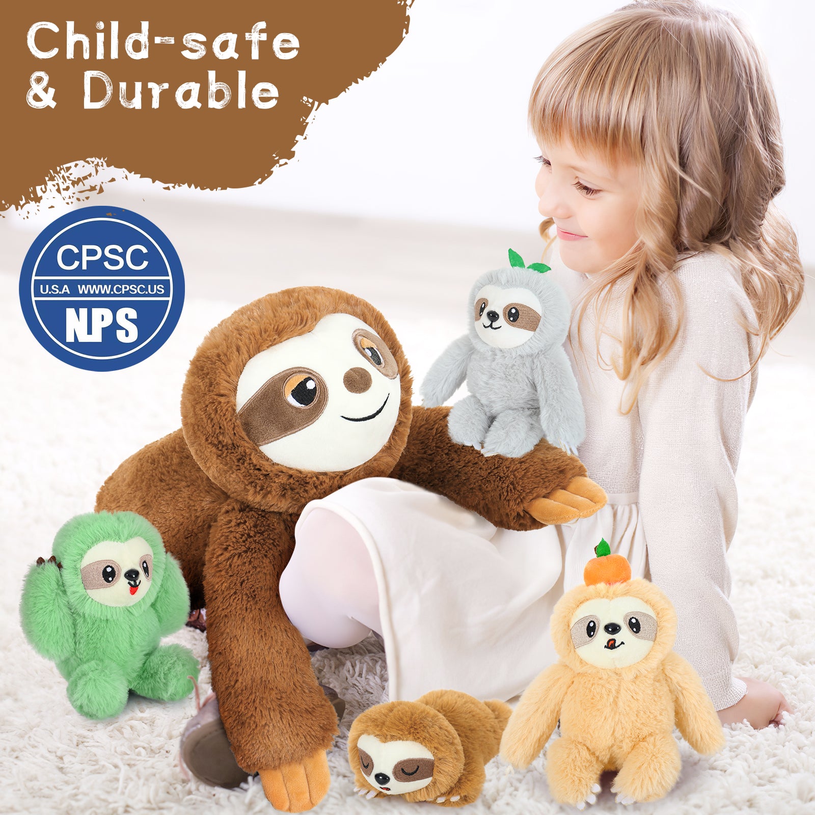 Sloth Plush Toys Sloth Stuffed Animals, 23.6 Inches