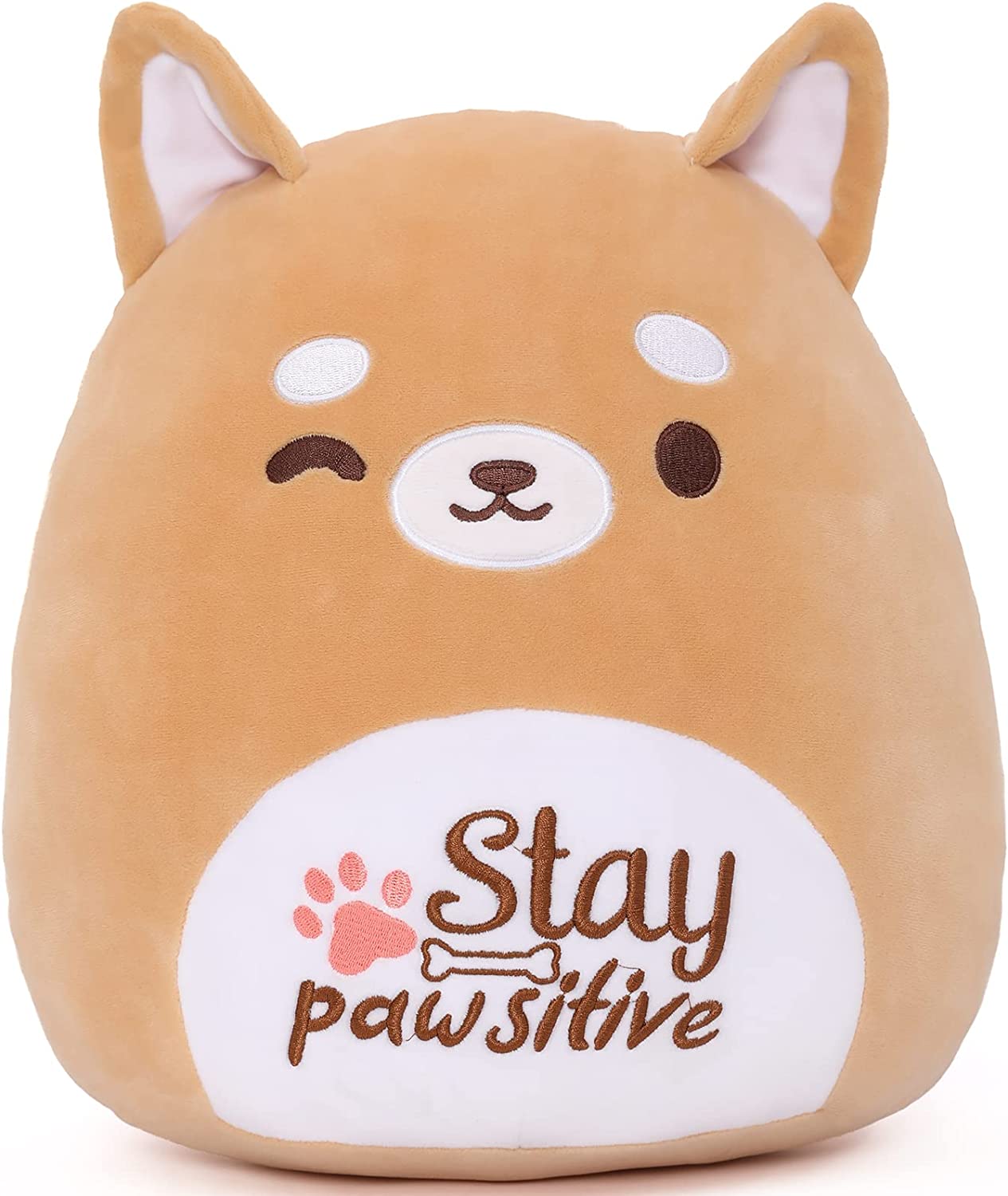 Corgi Akita Stuffed Animal Throw Pillow, 12 Inches