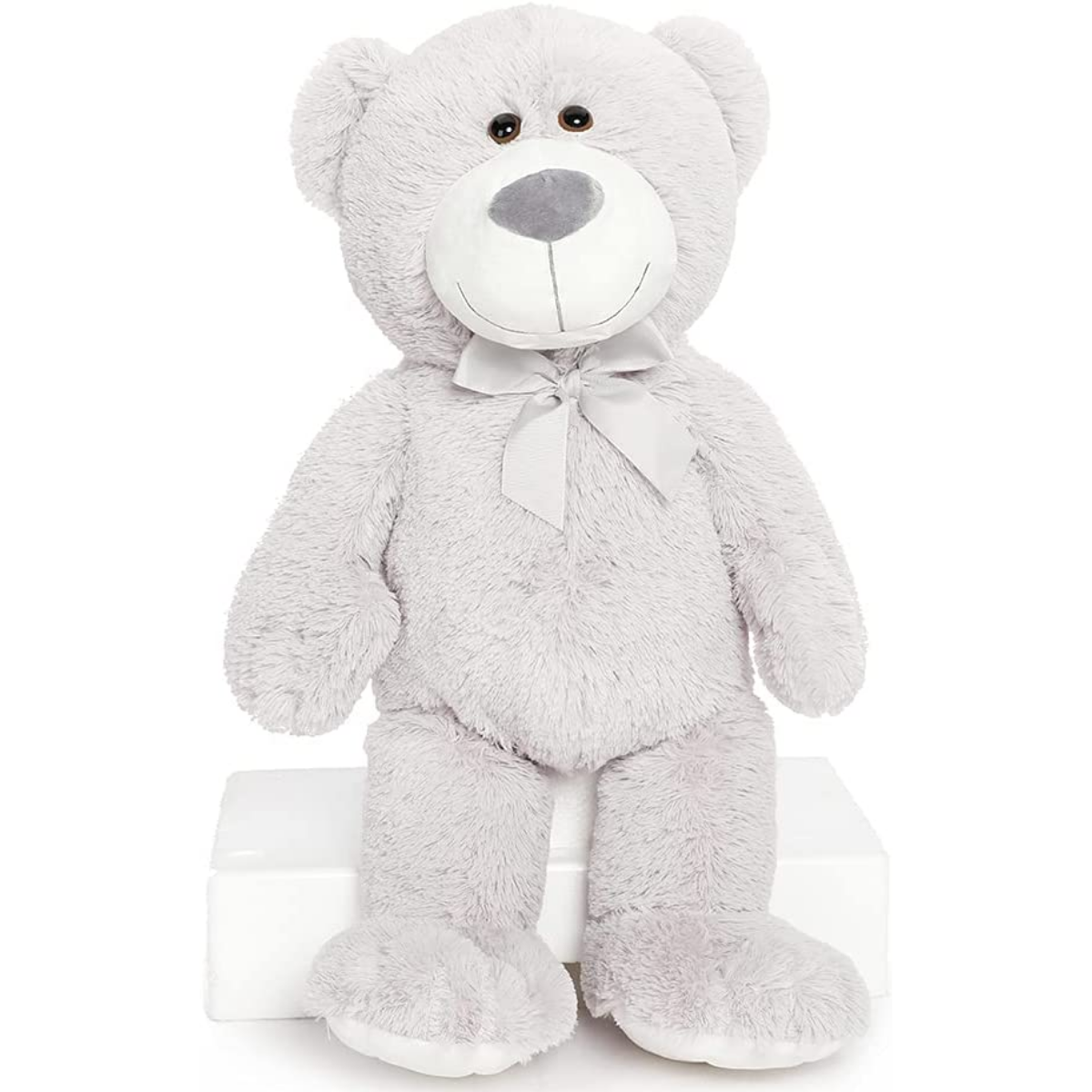 MorisMos Teddy Bear Plushies - Light Grey Teddy Bear Stuffed Animals - Gray Teddy Bear Plush Toys - 26 Inch Stuffed Teddy - Free Shipping