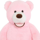 Giant Pink Teddy Bear Plush Toys - Pink 6 FT Teddy Bear Plush Dolls - Smiling Teddy Bear Stuffed Animals - Valentine's Day Teddy Bear Plushies - Teddy Bear Theme Baby Shower - We Can Bearly Wait Baby Shower Decor - Romantic Valentine's Day Gift