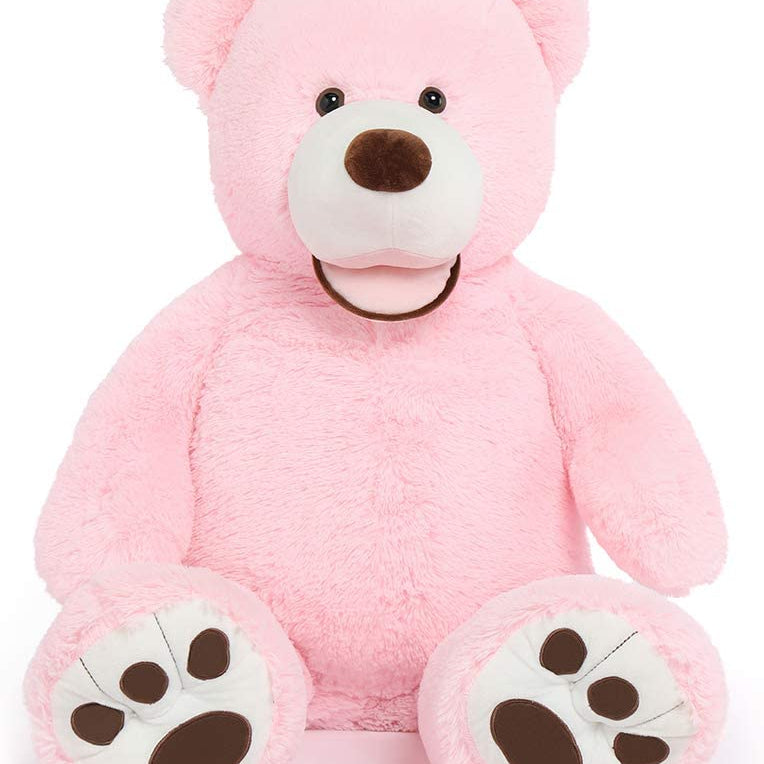 Giant Pink Teddy Bear Plush Toys - Pink 6 FT Teddy Bear Plush Dolls - Smiling Teddy Bear Stuffed Animals - Valentine's Day Teddy Bear Plushies - Teddy Bear Theme Baby Shower - We Can Bearly Wait Baby Shower Decor