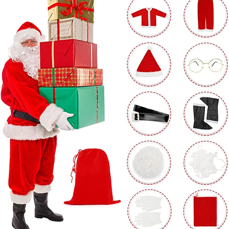 Men's Santa Claus Costumes - Cosplay Santa Claus - Santa Claus Dress Ups for Adults - Christmas Gift Ideas