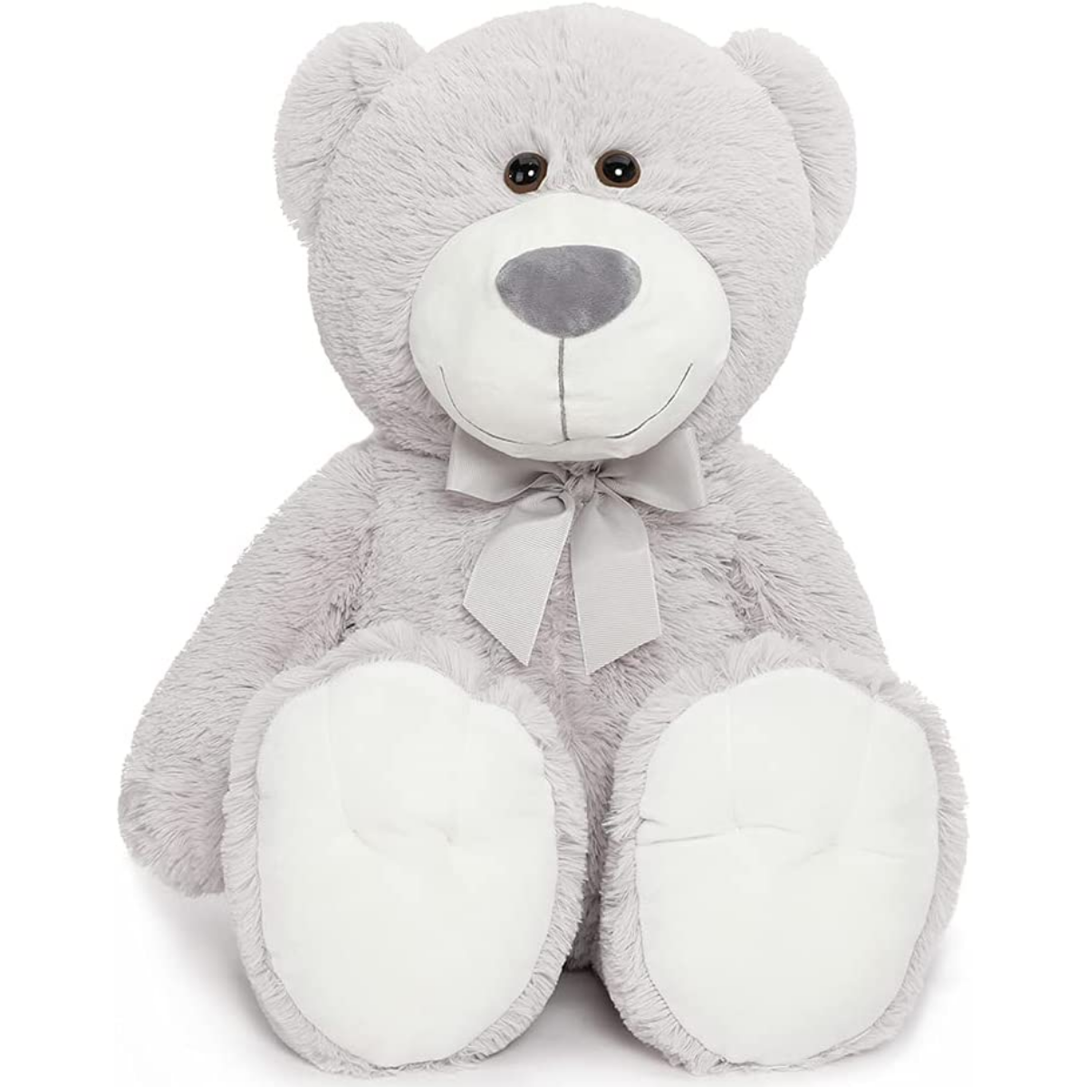 MorisMos Teddy Bear Plushies - Light Grey Teddy Bear Stuffed Animals - Gray Teddy Bear Plush Toys - 26 Inch Stuffed Teddy - Free Shipping